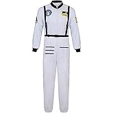 Jutrisujo Astronaut Costume Adult for Mens Space Suit Spaceman Explorer Flight Suit Cosplay Costumes Halloween