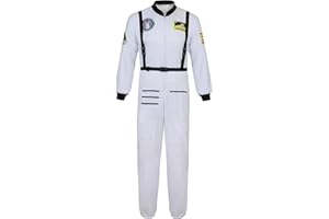 Jutrisujo Astronaut Costume Adult for Mens Space Suit Spaceman Explorer Flight Suit Cosplay Costumes Halloween