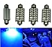 Cutequeen Trading 4pcs Blue 600 Lumens 5730 12-smd 42mm(1.72