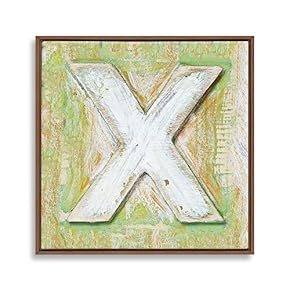 Framed Canvas Wall Art Alphabet Canvas Prints Home Artwork Decoration for Living Room,Bedroom - 16x16 inches