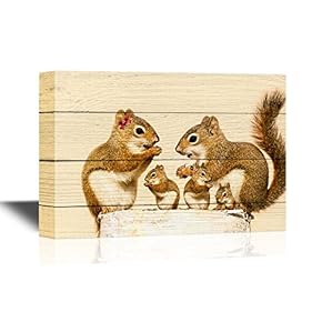 Squirrel Family on Birch Log Wall Decor