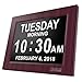 American Lifetime [Newest Version] Day Clock - Extra Large Impaired Vision Digital Clock with Battery Backup & 5 Alarm Options (Mahogany - 2 Pack)