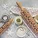 Babyrise Embossed Rolling Pin，Christmas Wooden Rolling Pins Engraved Embossing Rolling Pin with Christmas Symbols for Baking Embossed Cookies (35×5cm) (17