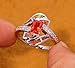 CiNily White Gold Plated Created Orange Fire Opal Rings Size 5-12