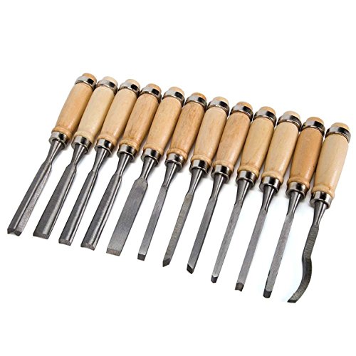 Купить 12Pcs Wood Carving Chisel Set Hand Carvers Tool Full Set Wood ...