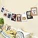 LEJHOME Paper Photo Frame, 30pcs Kraft Hanging Picture Frames Display for 4x6in Photo, Cardboard Photo Frames 30 Clothespins with 3 Ropes for Home Wall Decor, School and Office Decor