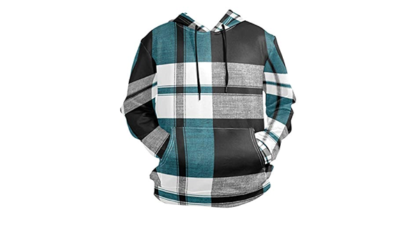 plaid pattern colorblock panel hooded shirt
