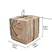 AerWo 50pcs Candy Favor Boxes Vintage Kraft Bonbonniere + 50pcs Burlap Twine, Love Heart Imitation Bark Gift Bag for Wedding Party Birthday Bridal Shower Decoration
