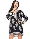 Zeagoo Women's Long Sleeve Casual Tunic Blouse Boho Print Loose Shirt Tops S-XXL