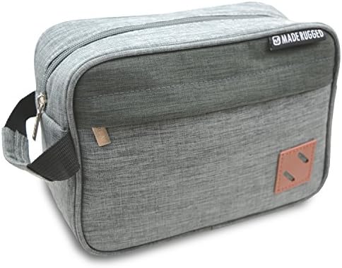 MADE RUGGED Toiletry Bag For Men, Work &amp; Travel, Bathroom Wash Bag Tote (Two-Toned Grey)