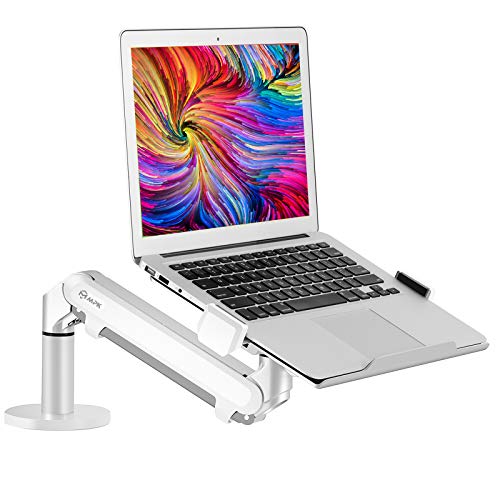 MPK Laptop Arm Mount for Desk,Adjustable Height Gas Spring Laptop Stand Clamp for Standing Desk