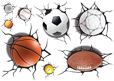 3D Self-adhesive Removable All Star Sports Ball Broken Wall Decoration Murals Art Decals Decorator