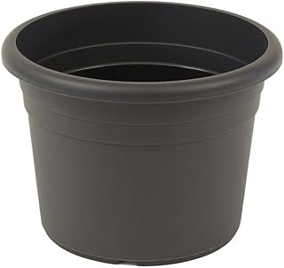 greemotion Pflanzkübel Fiona Anthrazit-Grau - Blumentopf 40cm - 22L Blumenkübel rund - Übertopf UV-beständiger Kunststoff - Pflanztopf frostsicher - Pflanzgefäß mit Bodenlöchern - Pflanzen-Zubehör