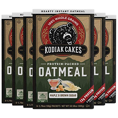 Kodiak Cakes Instant Protein Oatmeal Packets, Maple & Brown Sugar, 6