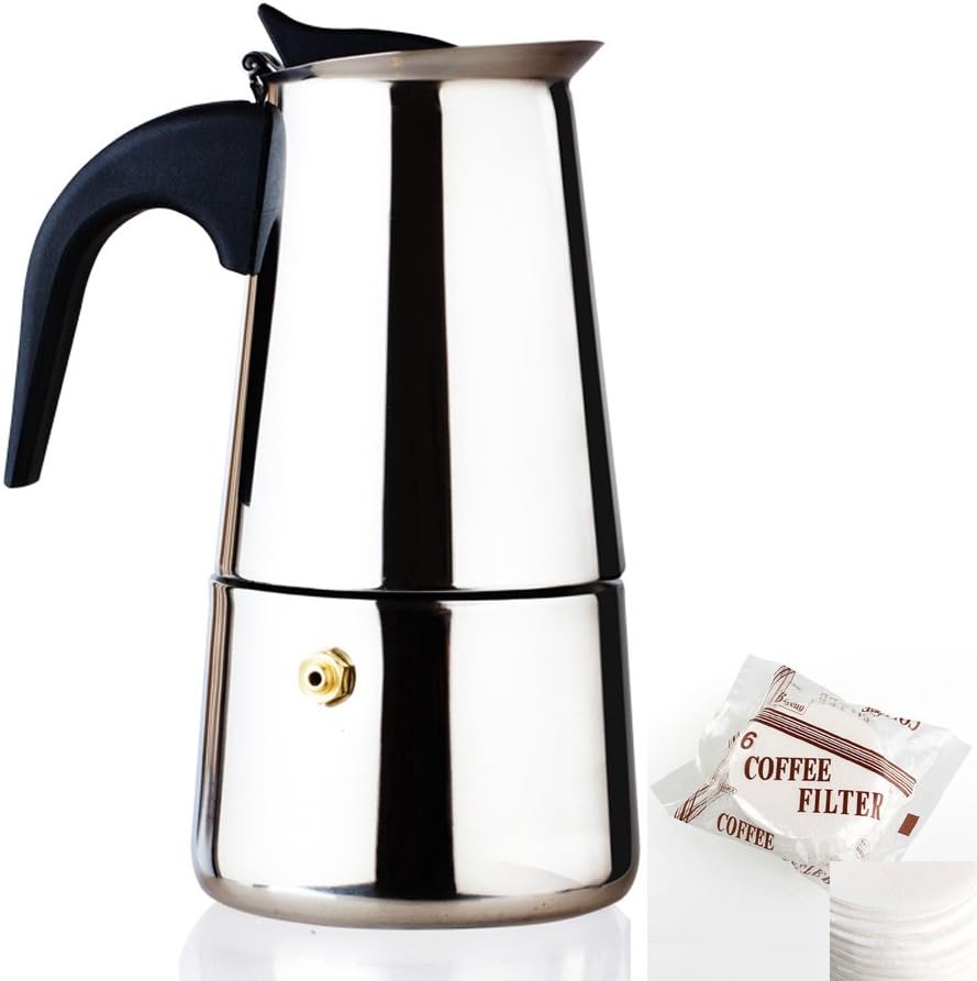Italian Coffee Maker Moka Express-Siduo CM0001(2017 Improvement Design) Espresso Coffee Makers Coffee Pot include 2 Cup,4 Cup,6 Cup,9 Cup Single Serve for Ground Coffee,Eco Coffee,Cuban Coffee (2 Cup)