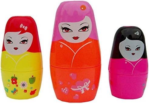 AWOEZ Matryoshka Doll Real Reflection Kaleidoscope Fun Educational Toy for Kids Children Set of 3pcs doll