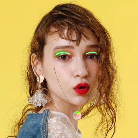 LED Eyelashes Flash Waterproof Luminous Shining Eyelid Fashion for Halloween Club Bar Party(Colors random)