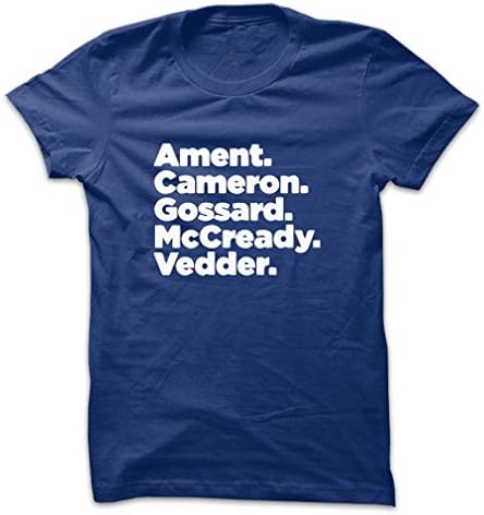 Mad Over Shirts Ament Cameron Gossard McCready Vedder Premium CVC Men's X Large N Blue T Shirt