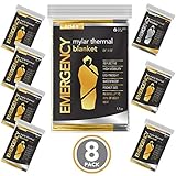 RISEN Emergency Foil Mylar Thermal Blankets – Retains 90% of Body Heat, High Reflective Space Safety Blanket – Ideal Supply for Survival, Outdoors, Camping, Hiking, Marathons or First Aid