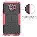 LiuShan Galaxy J4 2018 case, Shockproof Heavy Duty Combo Hybrid Rugged Dual Layer Grip Cover with Kickstand for Samsung Galaxy J4 2018 Smartphone (with 4in1 Packaged),Rose Red