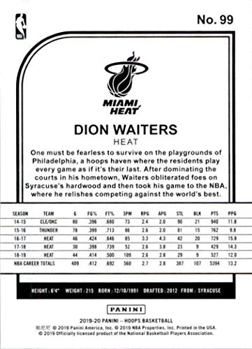 Miami Heat 2019 2020 Hoops Basketball Factory Sealed 10 Card Team Set with Goran Dragic, Dion Waiters and Jimmy Butler Plus - Thumbnail 2