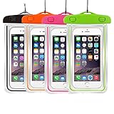 4Pack Universal Floatable Waterproof Cases Case Dry Bags CaseHigh Shop Transparent Covers Color Submersible for Cellphones Under 5.8 Inch Bumper Case Fashion Design (4 Pack:Black+Orange+Pink+Green)