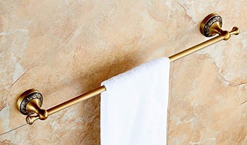 USDFJN Towel Holder Shelf Bathroom Stand Single Lever Towel Retro Hair Colors Carved Flower The Punch Mounting Aperture:6Mm