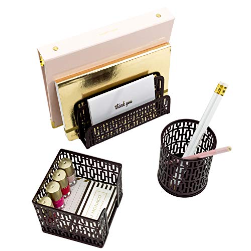 Blu Monaco Desk Organizer Office Accessories Set Letter Sorter