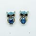 YAZILIND Jewelry Cute Personality Owl Blue Stud Earrings for Women