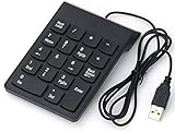 USB Numeric Keypad, FEBITE Portable Slim Wired USB Number Pad Mini keyboard Full Size 18 Keys for Windows Desktop PC Notebook Laptop (WIRED)