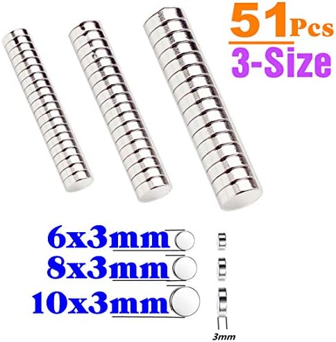 Round Refrigerator Magnets,Disc Round Office N52 Magnets,Handcraft Crafts Magnes Premium Brushed Nickel for Fridge,Whiteboard,Dry Erase Board in Home,Kitchen,Office,School (Nd-3Size)