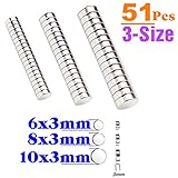 Permanent Round Magnets Disc D6mm D8mm D10mm 51PACK,Fridge,Refrigerator,Handcraft DIY,Office,Dry Erase Board,Whiteboard,Home,Scientific,Craft,Kitchen