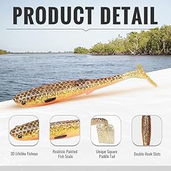 TRUSCEND Hand Made Soft Fishing Lures 10PCS, Paddle