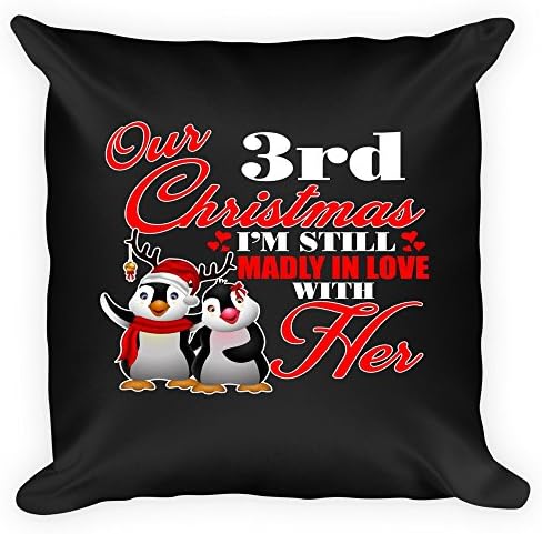 Christmas Pillow For Him/Husband. 3rd Wedding Anniversary Gift From Wife.