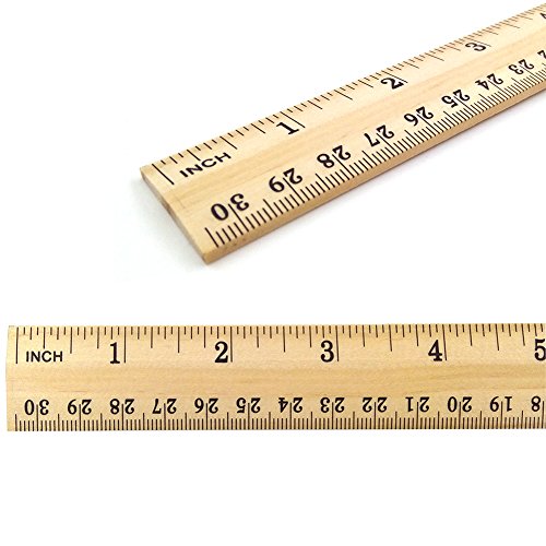 24 PCS Wood Ruler Double Sided Yardstick Student School Office Measuring Wooden Ruler Accurate Calibration Log Creative 2 Scale (12 inch and 30 cm) - Thumbnail 2