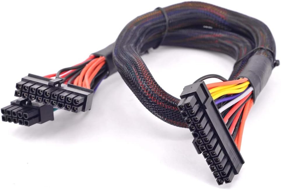 Cables & Connectors PSU Modular 14+10Pin to 24 Pin ATX 20+4 Pin Motherboard PC Flat Power Supply Cable for Corsair AX1200 AX860 AX850 AX760 AX750 - (Cable Length: 0.6m)