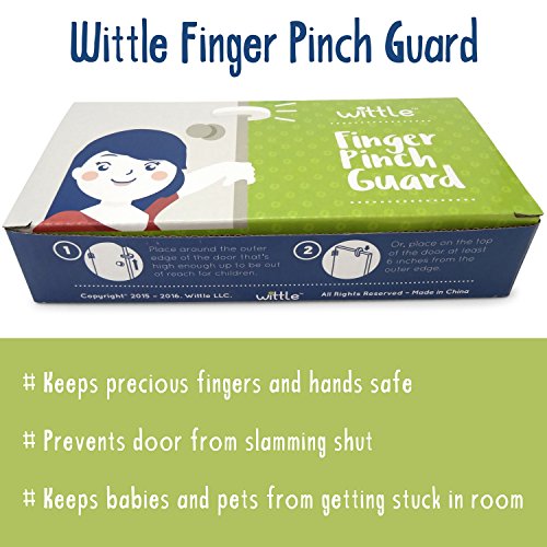 Wittle Finger Pinch Guard - 4pk. Baby Proofing Doors Made Easy with Soft Yet Durable Foam Door Stopper. Prevents Finger Pinch Injuries, Slamming Doors, and Child or Pet from Getting Locked in Room!