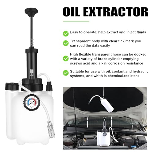 ASUNCELL 3L Manual Brake Fluid Drain Kit, Manual Brake Bleeder Kit, Universal Brake Bleeder, Manual Brake Fluid Change Adapter E20 Universal