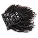 7Pcs/set 18inch Kinky Curly Hair Clip in Human Hair Extensions for Black Women