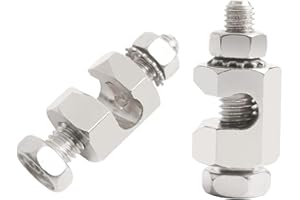 2Pcs Copper Grounding Clamps Solar Panel Ground Lug Terminal Bolt-on Earthing Bonding for 14-6 AWG Bare Wires Ground Cable