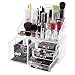 Clear Acrylic Cosmetics Makeup Jewelry Organizer 4 Drawers with 16 Compartments Top Section - WE PAY YOUR SALES TAX (idea for Christmas Birthday gift )