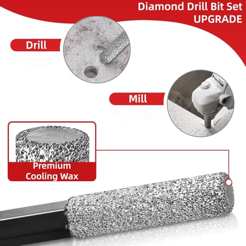 6pcs Diamond Drill Bits Set, Extended Diamond Vacuum Brazed, 3/16 1/4 5/16 photo 7