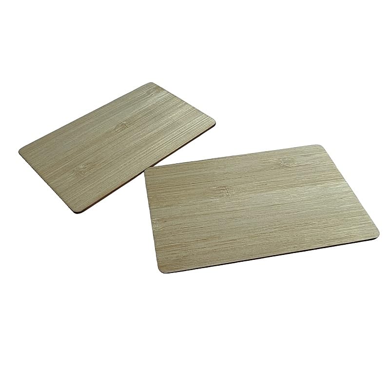 YARONGTECH NTAG215 NFC Eco-Friendly Wooden Bamboo Card Work with All NFC-Enabled Smartphones and Devices (Pack of 2) (Bamboo)