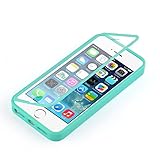 Hovisi display anti shock silicone flap flip cover case for IPhone 5/5S/SE (GREEN)