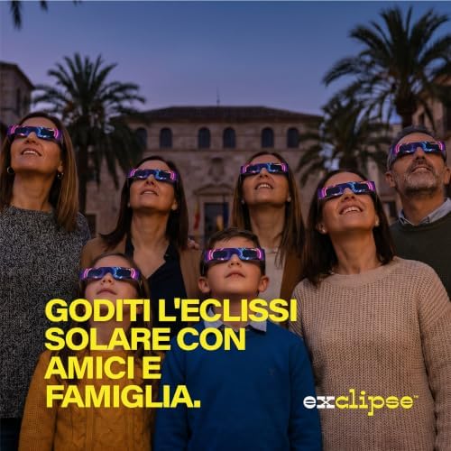 Occhiali per Eclissi Solare 10 Pack con 3 Filtri per Smartphone – Certificati ISO 12312-2 e CE & UKCA, Kit Completo per Osservare e Fotografare l’Eclissi 2026