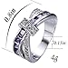Rongxing Fashion Jewelry Purple Sapphire Womens Zircon Cross White Gold Wedding Ring Sets Size 6-10