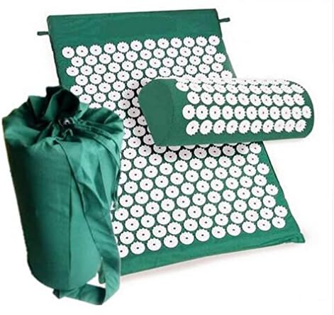 CHOUHOC Massager Mat Relieve Stress Pain Yoga Mat Relief Stress Body Massage Pillow Cushion D green in set