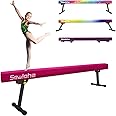 Sealoha 8ft Ultrasimple Adjustable&Foldable Balance Beam,High-Low Floor Beam Suede Gymnastics Equipment,No Tool Require, Gymnastics Beam for Training&Professional HomeTraining