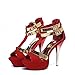 GATUXUS Open Toe Women Platform High Heel Shoes Strappy Pump for Party Prom