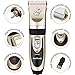 BESTTRENDY Professional Cat Dog Clippers, Low Noise Rechargeable Cordless Electric Pet Grooming Kit Tool Hair Trimmer Razor Blades with Combs, Scissor (Gold+Black)